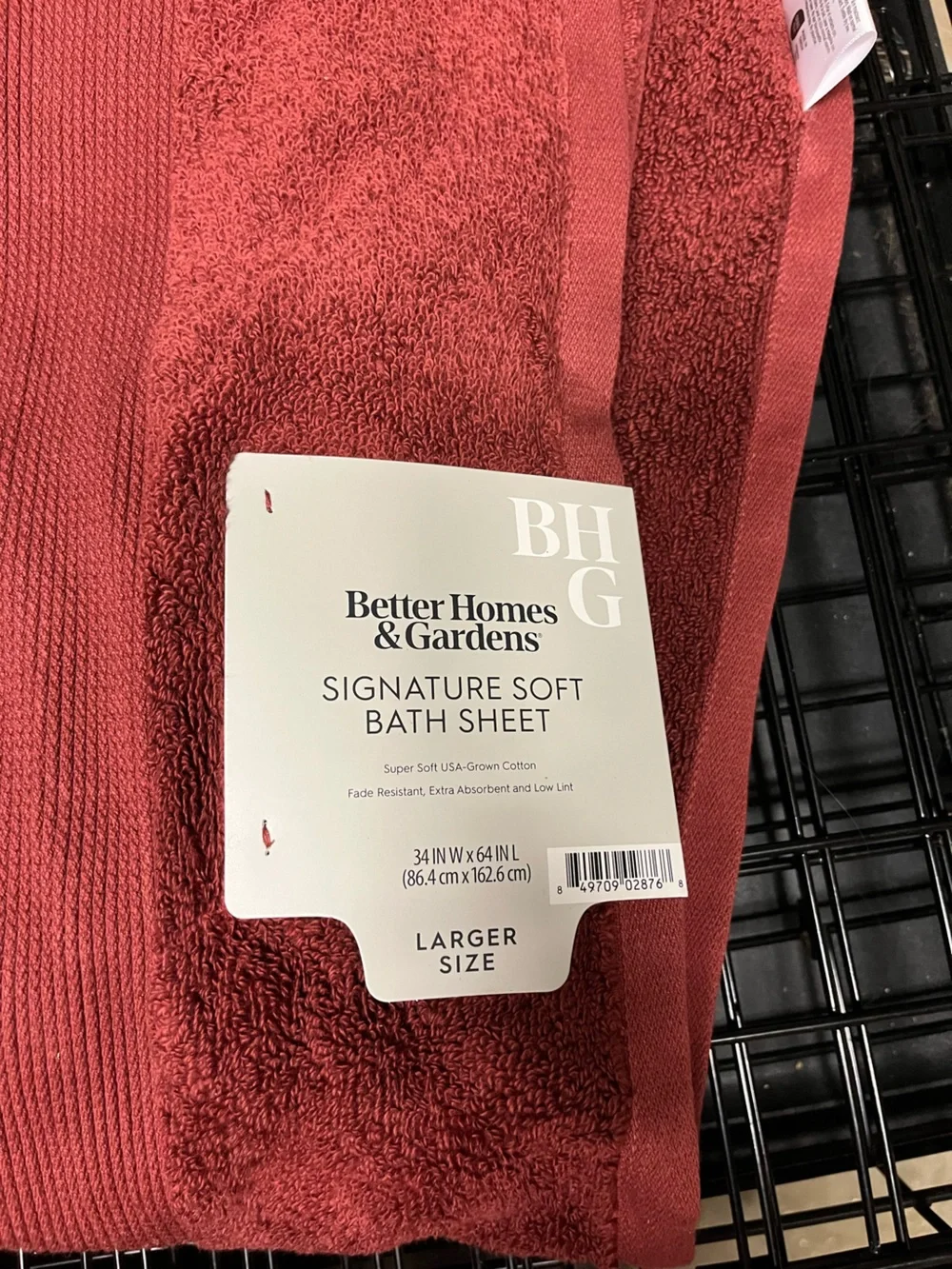 Better Homes And Gardens Deep Red Plush Bath Sheet